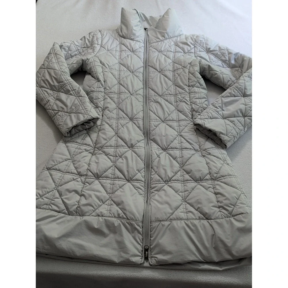 Patagonia Puffer Jacket Women Worn Wear® Low Sky Sz‎ Med Parka Gray Lightweight